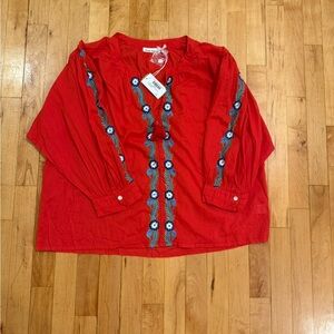 NWT Roller Rabbit Floral Border Laura top